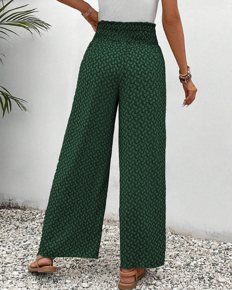 Zomerse broek met elastische pijpen en trekkoord