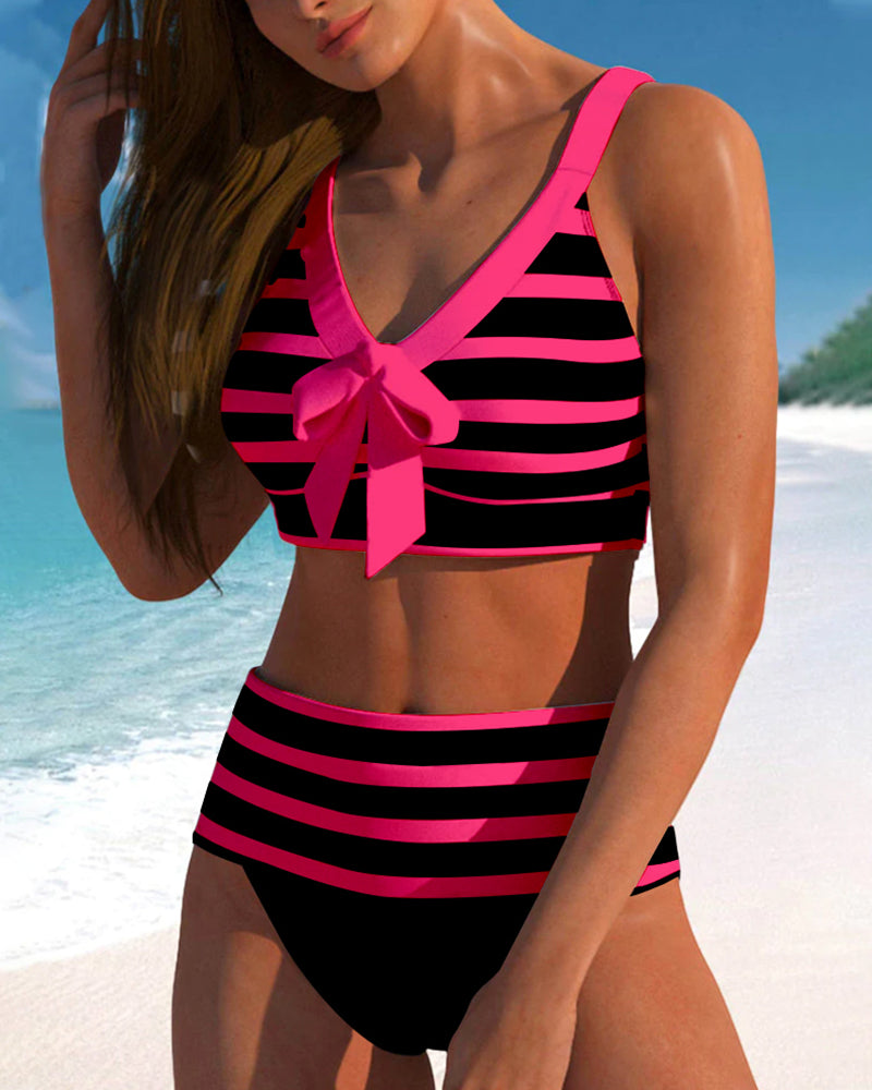 Van Laar® | Gestreepte bikini met hoge taille