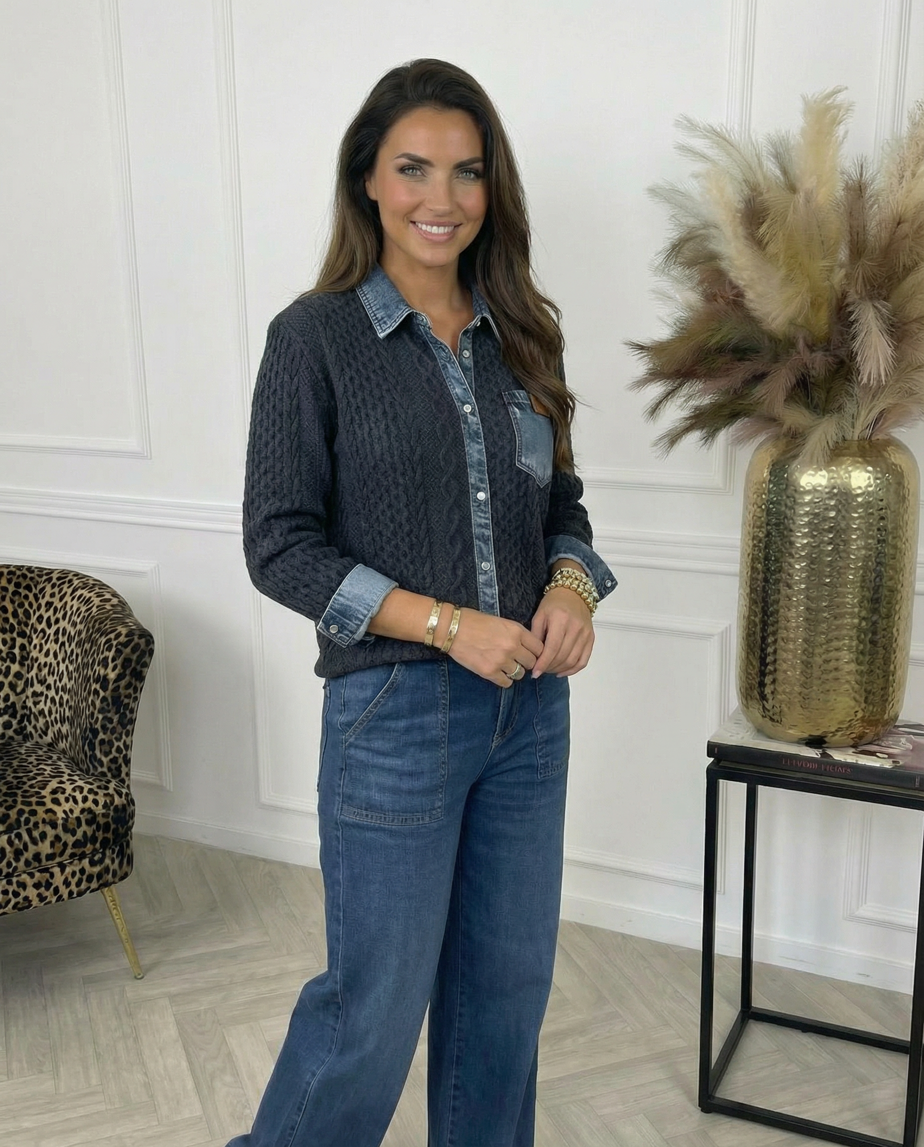 LaLune™ | Gebreide denim trui
