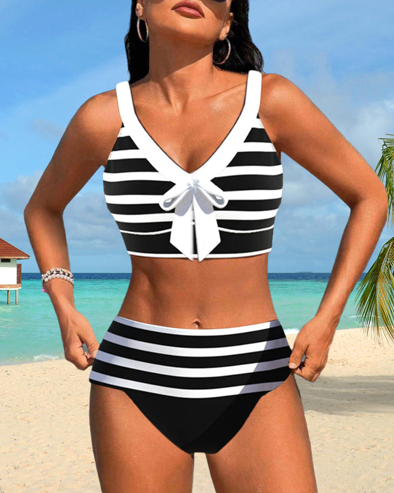 Van Laar® | Gestreepte bikini met hoge taille
