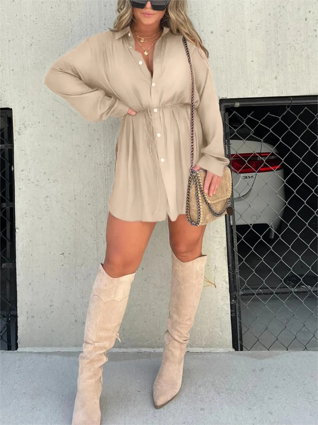 Van Laar® | Trendy Satijnen Romper Jurk