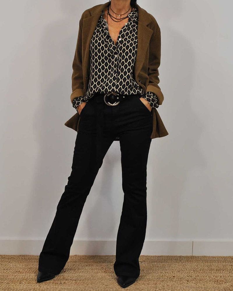 Van Laar® | Relaxed V-Hals Midi-Shirt