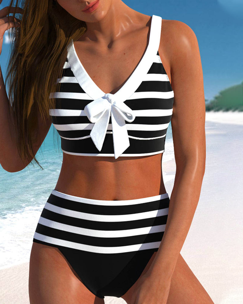 Van Laar® | Gestreepte bikini met hoge taille