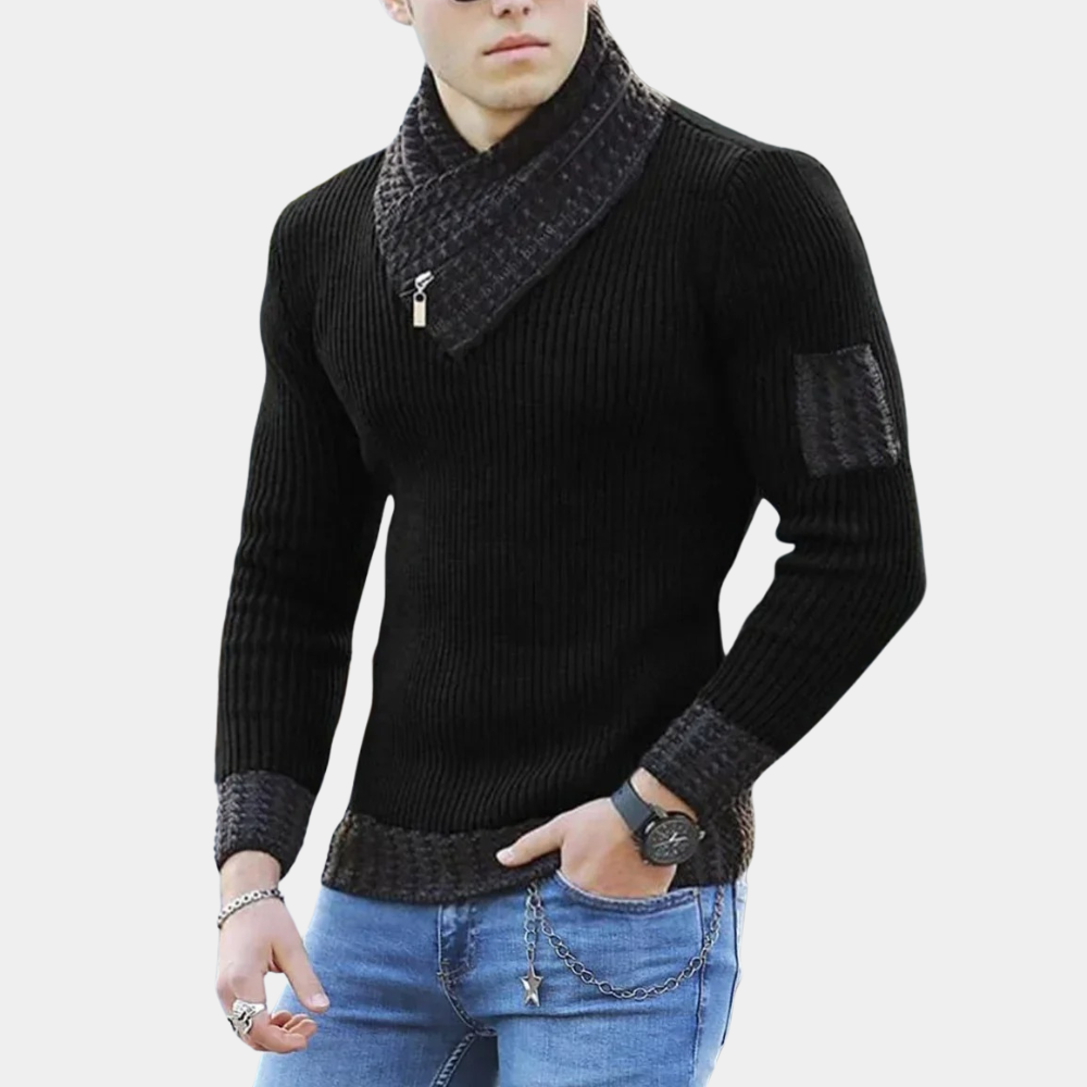 Yves - Luchtige gebreide herensweater met stijlvolle kraag voor de zomer