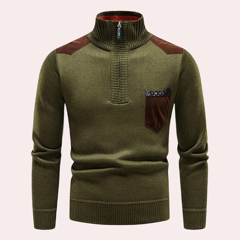 Ignatius - Tijdloze Elegantie Half-Zip Zomerse Trui voor Mannen