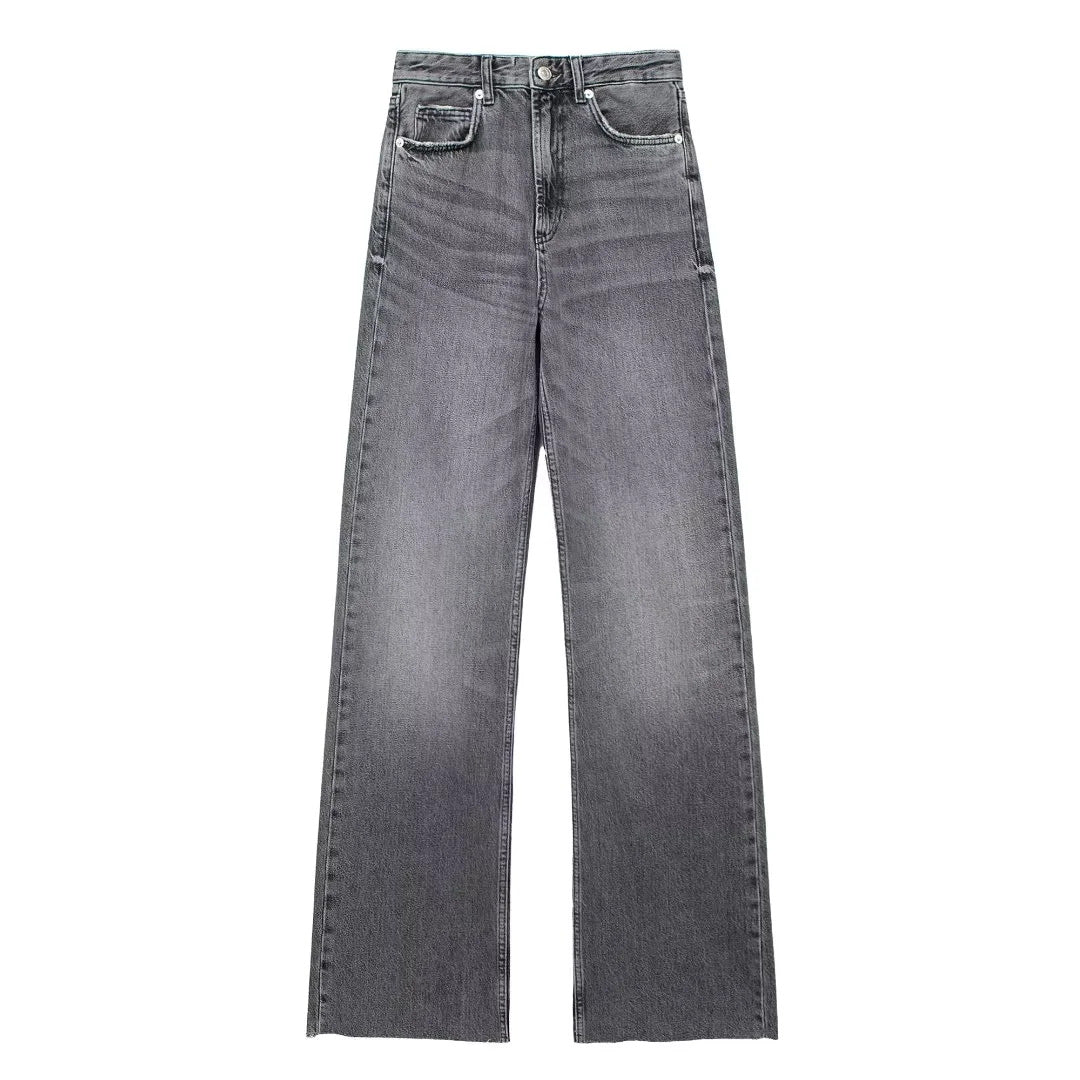 Van Laar® | Grijze Damesbroek Wide Leg