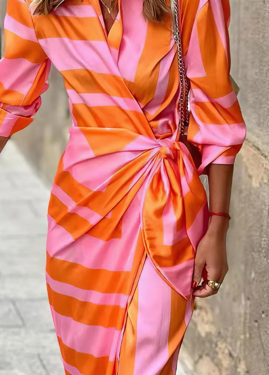 Van Laar® | Jurk met Wikkelprint