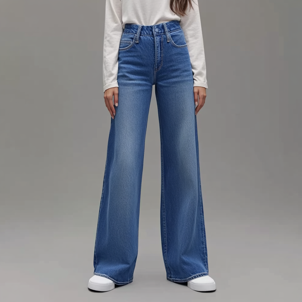 Van Laar® | Blauwe Damesbroek Wide Leg