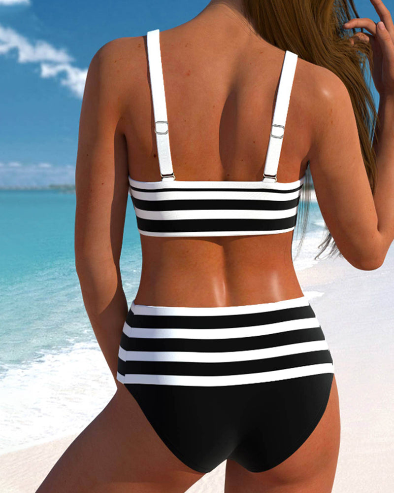 Van Laar® | Gestreepte bikini met hoge taille