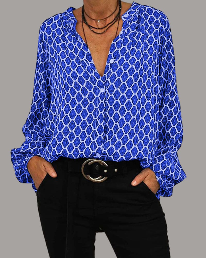 Van Laar® | Relaxed V-Hals Midi-Shirt