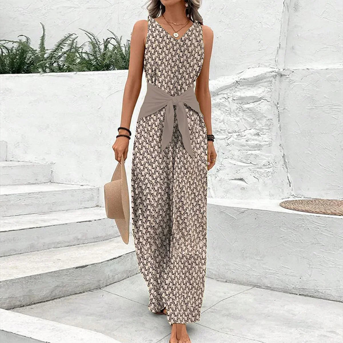 Van Laar® | Mouwloze Jumpsuit met ronde hals