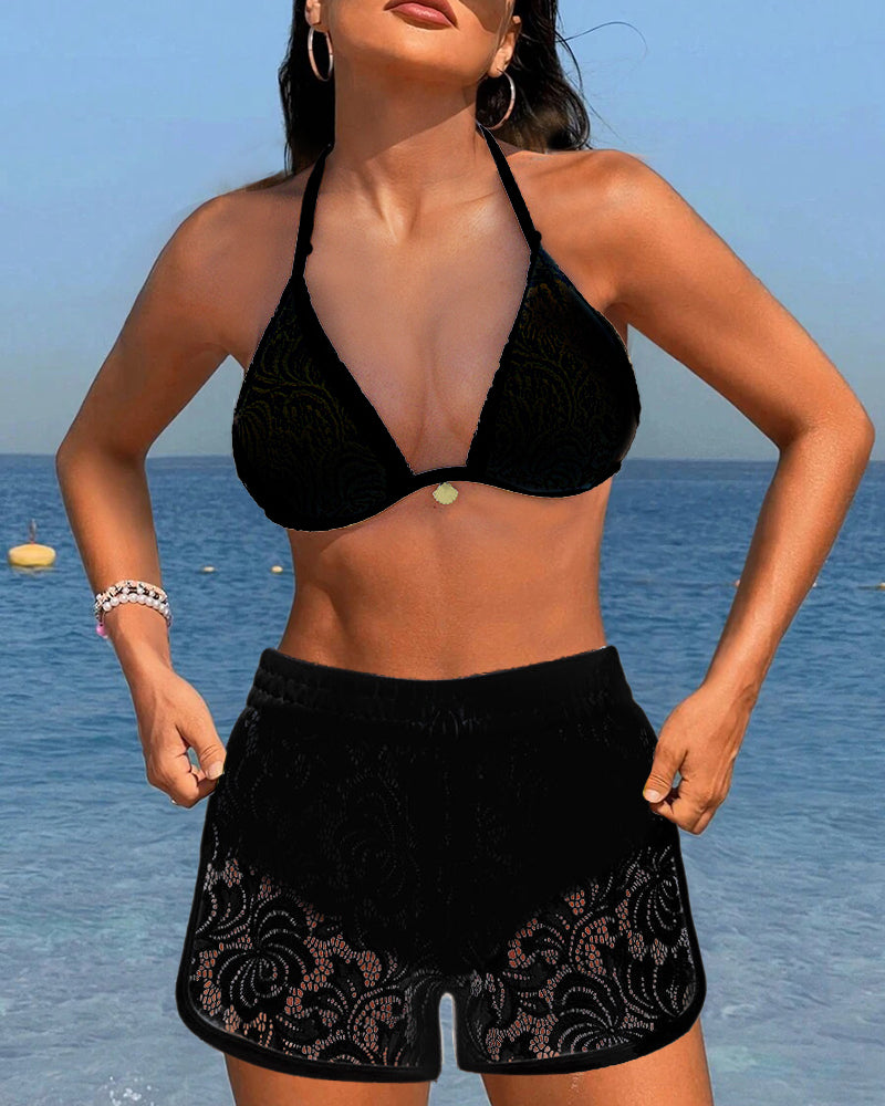 Van Laar®| Elegante Effen Kanten Bikiniset