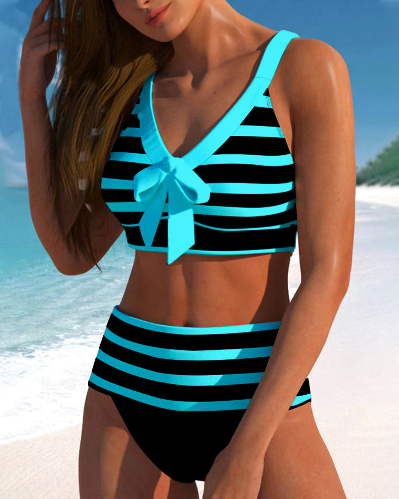 Van Laar® | Gestreepte bikini met hoge taille