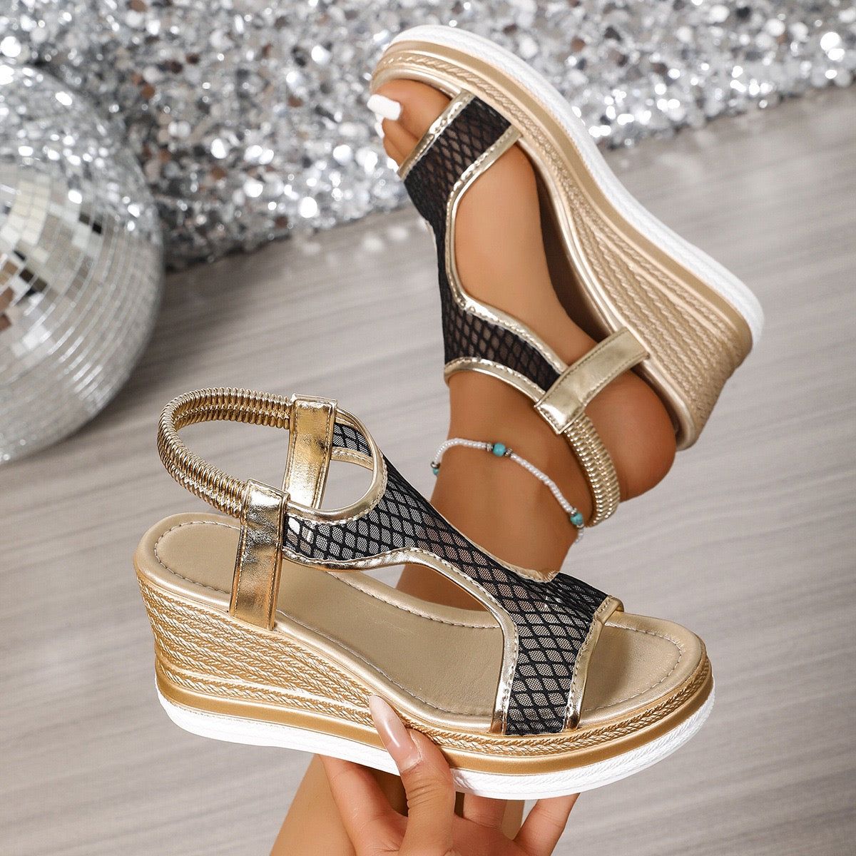 Elegante orthopedische instapsandalen voor dames met sleehak