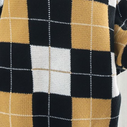 Aikaterini - Dames Zomerse Trui met Stijlvol Geruit Patroon