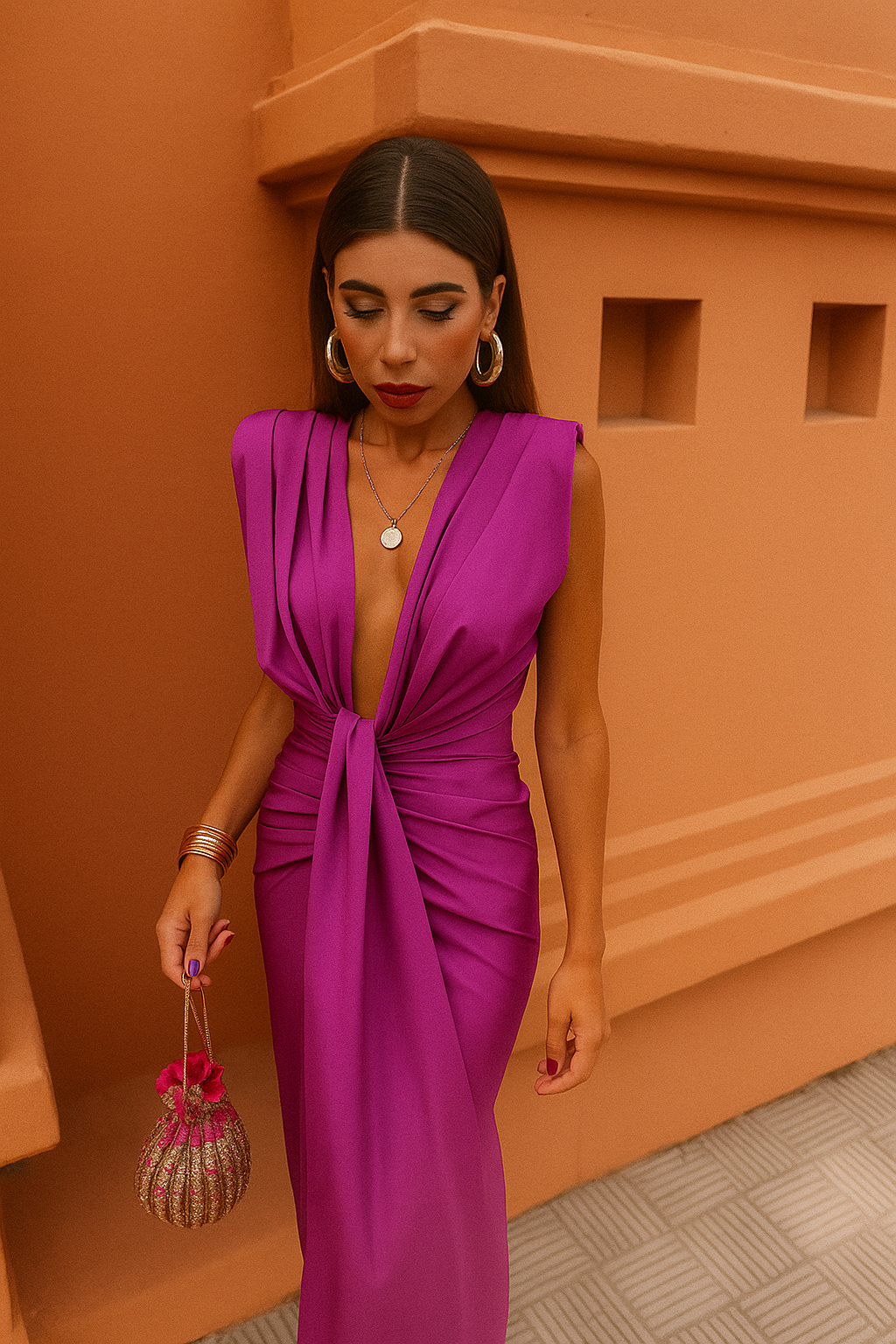 Van Laar® - Elegante plissé maxi-jurk voor dames