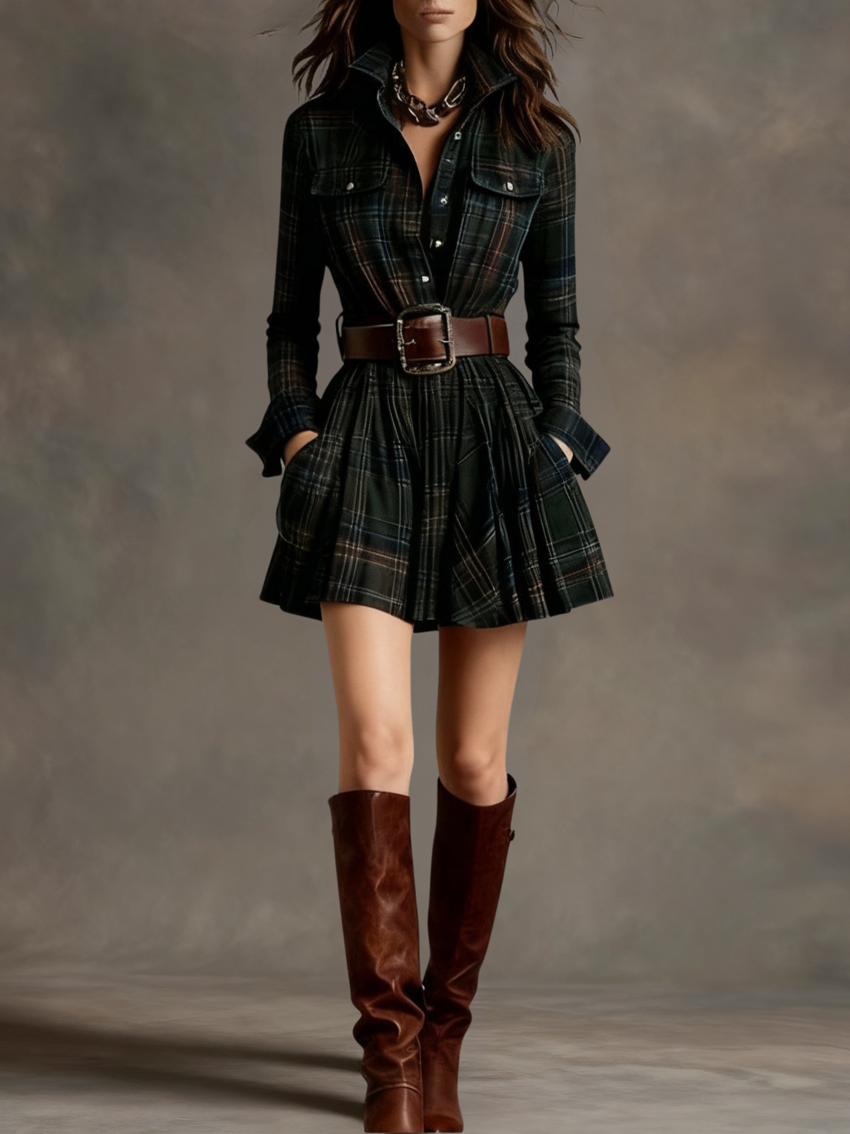 LaLune™ | Vintage Ruitjesjurk