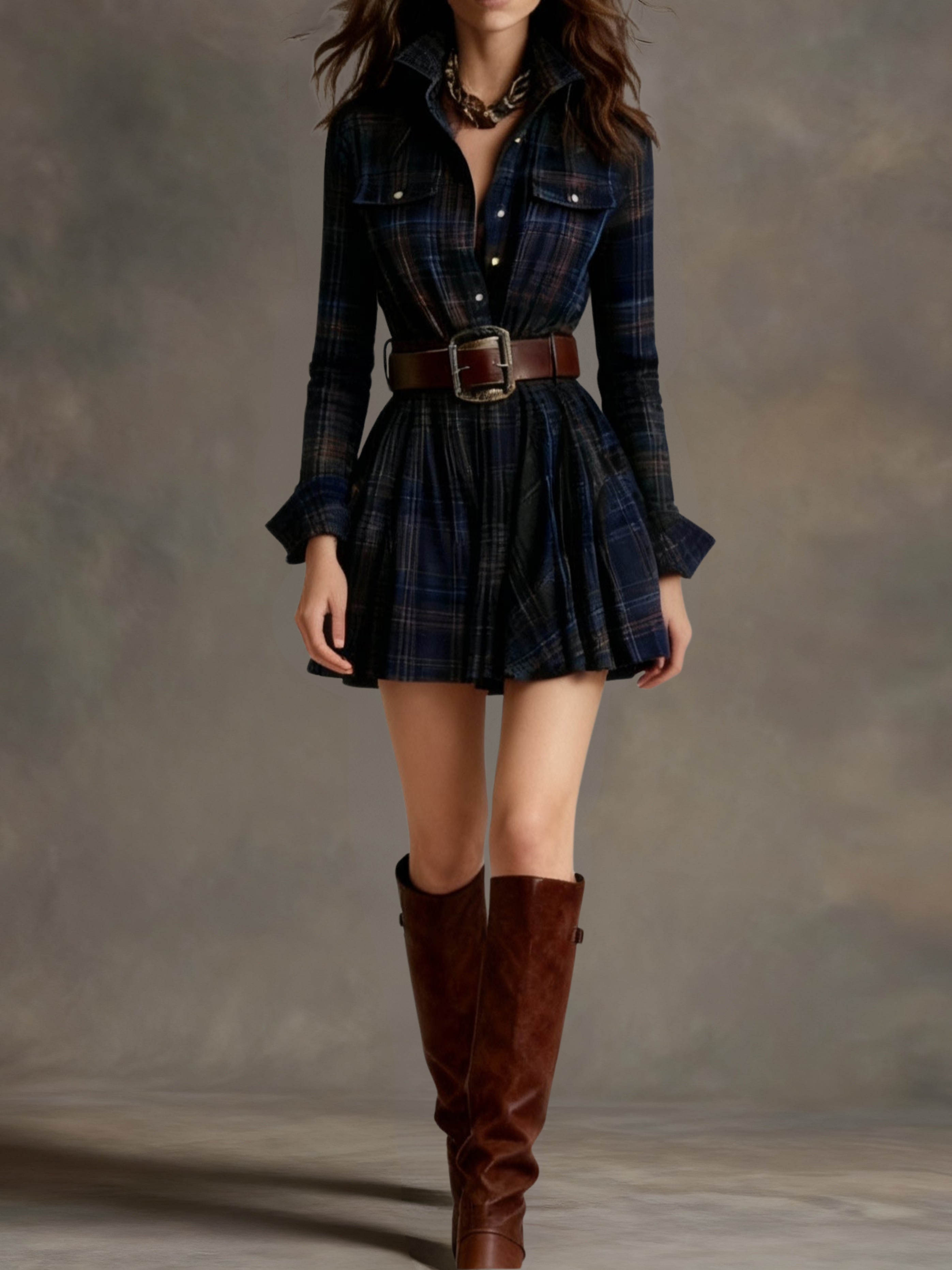 LaLune™ | Vintage Ruitjesjurk